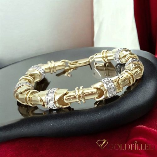 Антиалергична гривна "Goldfilled" 22cm /11mm, многоцветна
