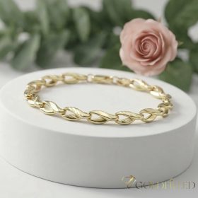   Ексклузивна антиалергична златна гривна "Goldfilled" с дължина 17 см и дебелина 6 мм, цвят 14K