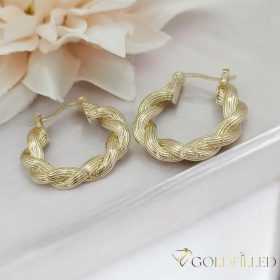   Goldfilled Антиалергични усукани халки 30мм 14K цвят	