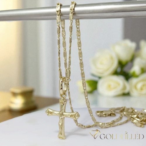 Антиалергично колие "Goldfilled" 55cm/2mm + висулка, цвят 14K