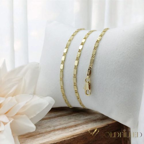 Антиалергично колие "Goldfilled" 50см/2мм + гривна 19см, цвят 14K