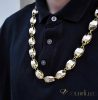 Goldfilled Антиалергенен Луксозен Баркака Колие 70см Дълго и 12мм Широко (130г) Цвят 14К Мултиколор