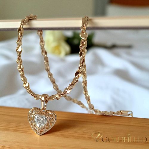 Антиалергично колие "Goldfilled" 50cm/3,5mm + висулка, цвят 18K