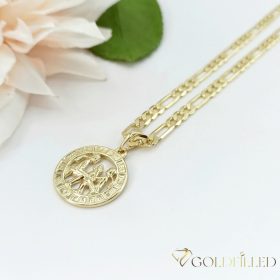   Антиалергична огърлица Goldfilled 50см / 4мм + висулка близнаци 14K цвят