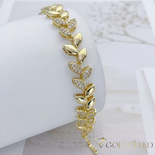 Ексклузивна антиалергична златна гривна "Goldfilled" с дължина 19 см и дебелина 14 мм, цвят 14K