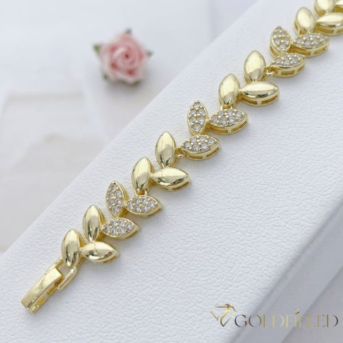 Ексклузивна антиалергична златна гривна "Goldfilled" с дължина 19 см и дебелина 14 мм, цвят 14K