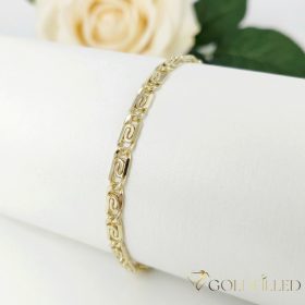   Ексклузивна антиалергична златна гривна "Goldfilled" с дължина 17 см и дебелина 5 мм, цвят 14K