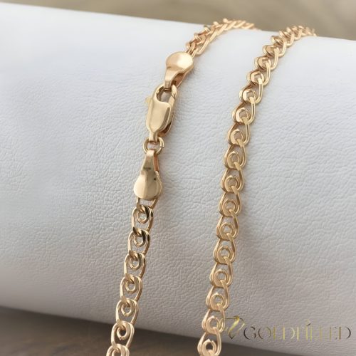 Антиалергично позлатено колие "Goldfilled", дължина 50 см и дебелина 4 мм, цвят 18K