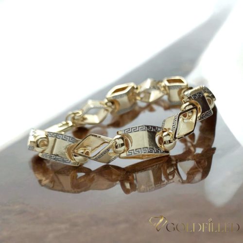Антиалергична гривна "Goldfilled" 22cm /11mm, многоцветна