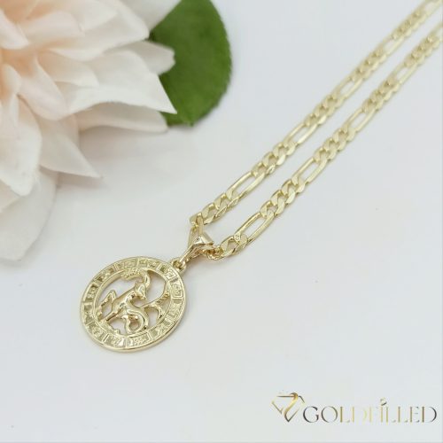 Goldfilled антиалергенна верижка 45 см / 4 мм + висулка Козирог 14K златен