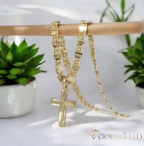 Антиалергично колие "Goldfilled" 55cm/4,2mm + висулка, цвят 14K