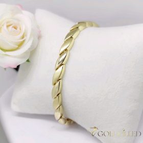   Ексклузивна антиалергична златна гривна "Goldfilled" с дължина 19см и дебелина 8 мм, цвят 14K
