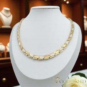   Ексклузивно антиалергично колие "Goldfilled" 50см/7мм, многоцветно 18K