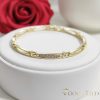 Ексклузивна антиалергична златна гривна "Goldfilled" с дължина 19 см и дебелина 4 мм, цвят 14K