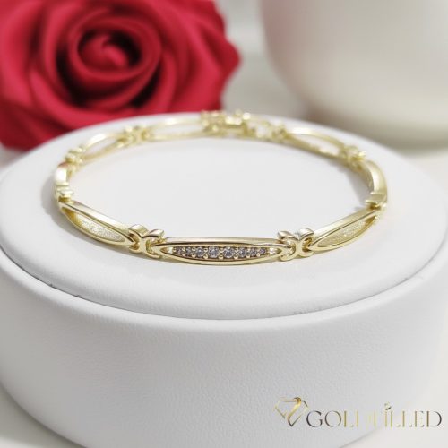 Ексклузивна антиалергична златна гривна "Goldfilled" с дължина 19 см и дебелина 4 мм, цвят 14K