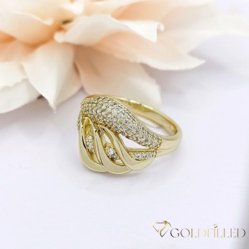 Антиалергичен пръстен "Goldfilled", в различни размери, цвят 14K