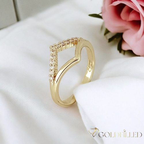 Антиалергичен пръстен "Goldfilled", в различни размери, цвят 14K