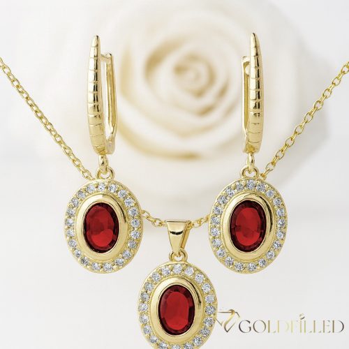 Антиалергично колие "Goldfilled" 45см/1мм + висулка + обици 32mm Цвят 14K