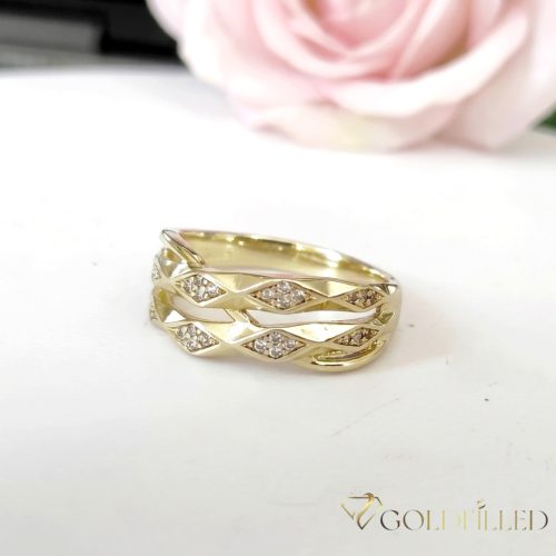 Антиалергичен пръстен "Goldfilled", в различни размери, цвят 14K