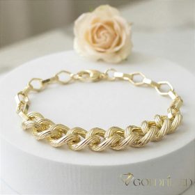   Ексклузивна антиалергична златна гривна "Goldfilled" с дължина 19 см и дебелина 7-10мм, цвят 14K