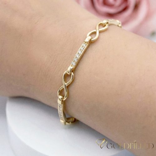 Ексклузивна антиалергична златна гривна "Goldfilled" с дължина 19см и дебелина 5 мм, цвят 14K