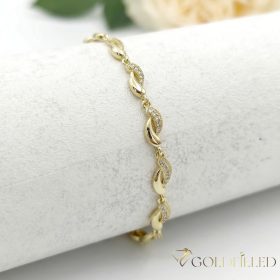   Ексклузивна антиалергична златна гривна "Goldfilled" с дължина 19 см и дебелина 6 мм, цвят 14K