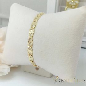   Ексклузивна антиалергична златна гривна "Goldfilled" с дължина 17 см и дебелина 5,5 мм, цвят 14K
