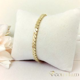   Ексклузивна антиалергична златна гривна "Goldfilled" с дължина 19 см и дебелина 4 мм, цвят 14K