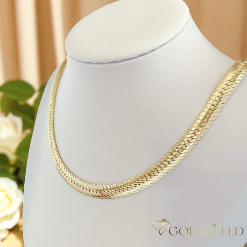 Goldfilled Антиалергенен Луксозен Огрлици 50см Дълго и  7мм Широко Цвят 14К