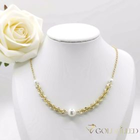   Антиалергично позлатено колие "Goldfilled", дължина 45 см и дебелина 2-5 мм, цвят 14K