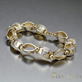   Антиалергична гривна "Goldfilled" 24cm /11mm, многоцветна