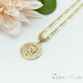   Антиалергична огърлица Goldfilled 50см / 4мм + висулка Водолей 14K цвят