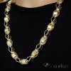 Goldfilled Антиалергенен Луксозен Баркака Колие 70см Дълго и 11мм Широко (140г) Цвят 14К Мултиколор