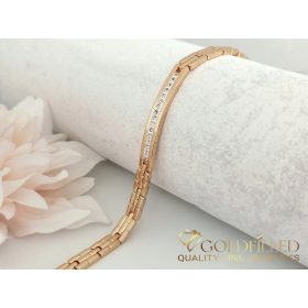   Ексклузивна антиалергична златна гривна "Goldfilled" с дължина 19 см и дебелина 6 мм, цвят 18K