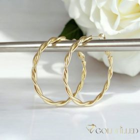   Goldfilled Антиалергични халки 40мм 14K цвят	