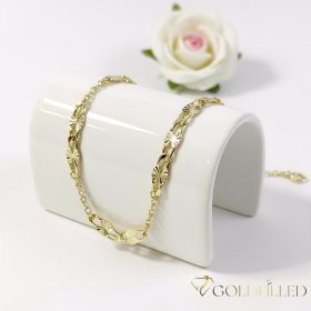   Позлатена антиалергична гривна "Goldfilled" 17-20cm/3-6mm цвят 14K