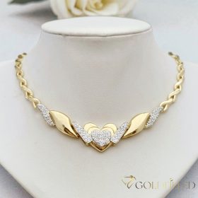   Ексклузивно антиалергично колие "Goldfilled" 45 см/6-20мм,  14K многоцветно