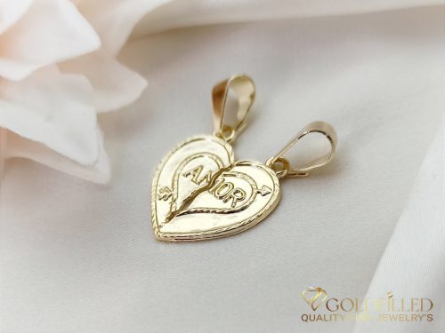 Двоен антиалергенен медальон „Goldfilled“, 32mm, 14K цвят