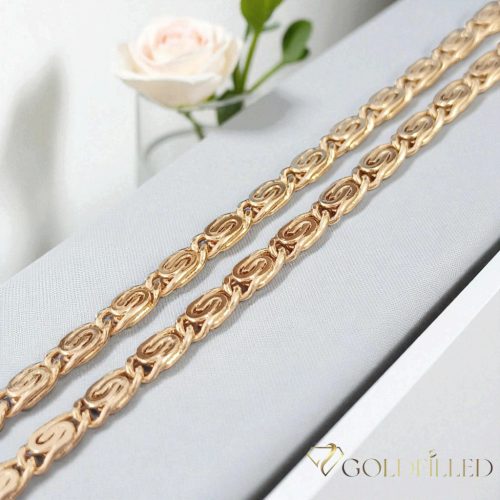 Антиалергично позлатено колие "Goldfilled", дължина 45 см и дебелина 4 мм, цвят 18K