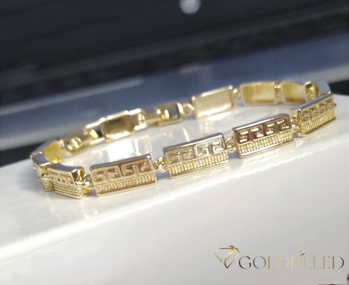 Ексклузивна антиалергична златна гривна "Goldfilled" с дължина 17 см и дебелина 6 мм, цвят 14K