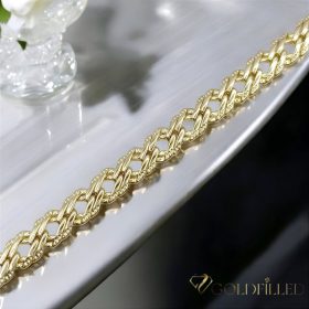   Ексклузивна антиалергична златна гривна "Goldfilled" с дължина 19 см и дебелина 5,5 мм, цвят 14K