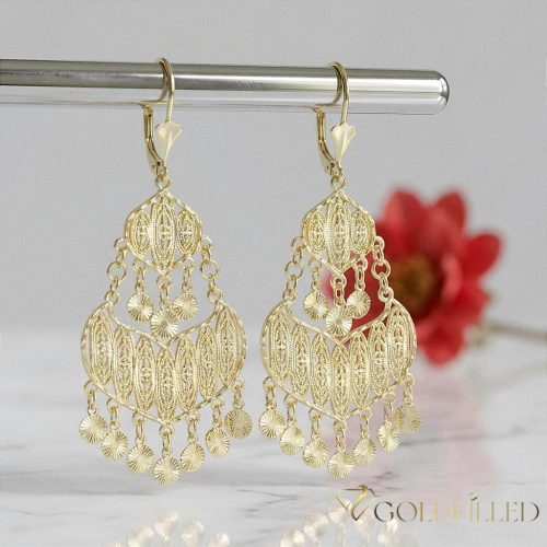 Goldfilled Антиалергични обеци 78мм 14K цвят	