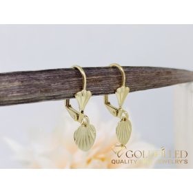  Goldfilled Антиалергични обеци с листа 27мм 14K цвят	