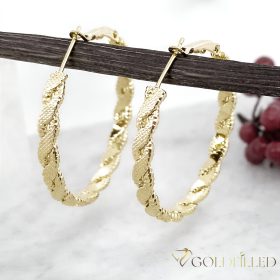   Goldfilled Антиалергични усукани халки 35мм 14K цвят	
