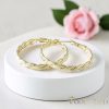 Goldfilled Антиалергични усукани халки 35мм 14K цвят	