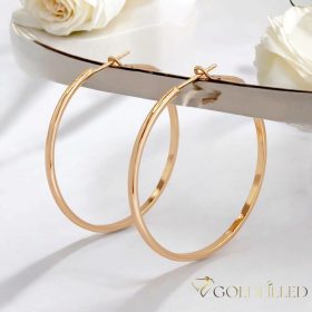   Goldfilled Антиалергични халки 40мм 18K цвят	
