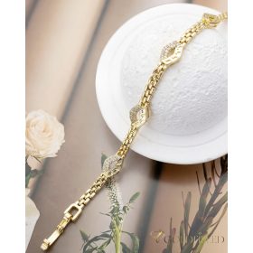   Ексклузивна антиалергична златна гривна "Goldfilled" с дължина 19 см и дебелина 4-8 мм, цвят 14K