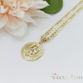   Антиалергична огърлица Goldfilled 50см / 4мм + висулка рак 14K цвят