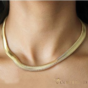   Луксозно антиалергично колие Goldfilled 45см дълго и 6,2 мм широко Цвят 14K