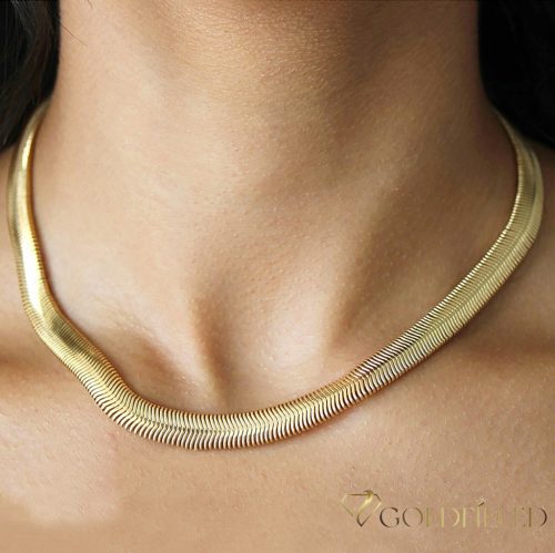 Луксозно антиалергично колие Goldfilled 45см дълго и 6,2 мм широко Цвят 14K